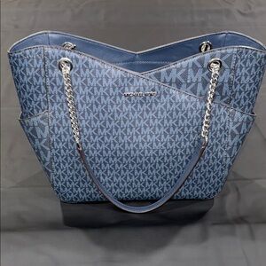 Michael Kors Denim Blue Logo Tote